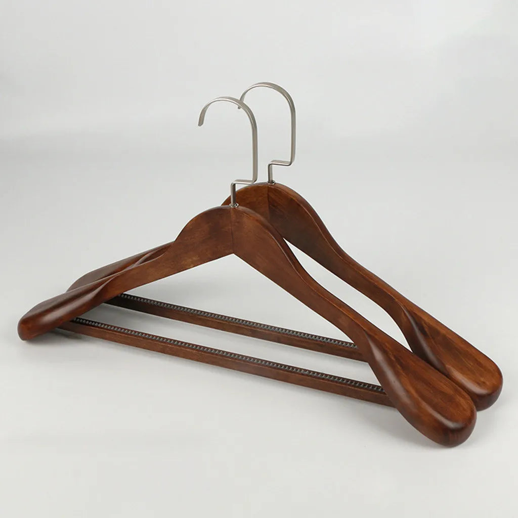 Wide Shoulder Wooden Clothes Hanger – Heavy-Duty Suit & Coat Hanger for Wardrobe Storage