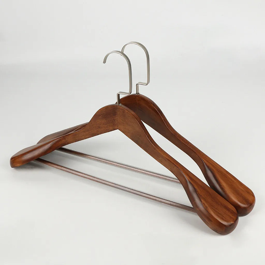 Wide Shoulder Wooden Clothes Hanger – Heavy-Duty Suit & Coat Hanger for Wardrobe Storage