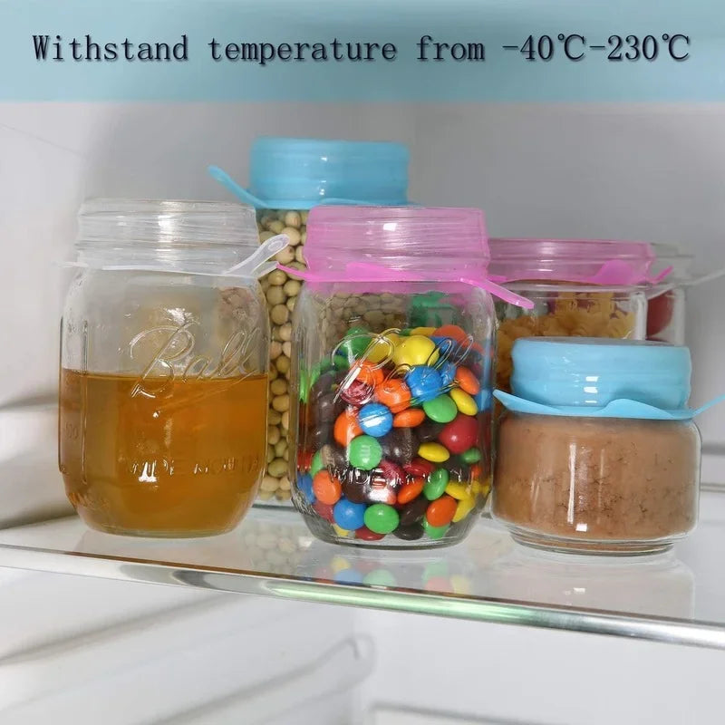 Small Silicone Stretch Lids 8 Pack – 2.5 Inch Reusable Stretch Covers for Cups, Cans, and Wide Mouth Mason Jars