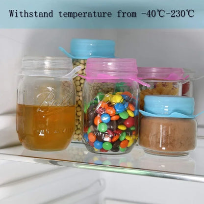 Small Silicone Stretch Lids 8 Pack – 2.5 Inch Reusable Stretch Covers for Cups, Cans, and Wide Mouth Mason Jars