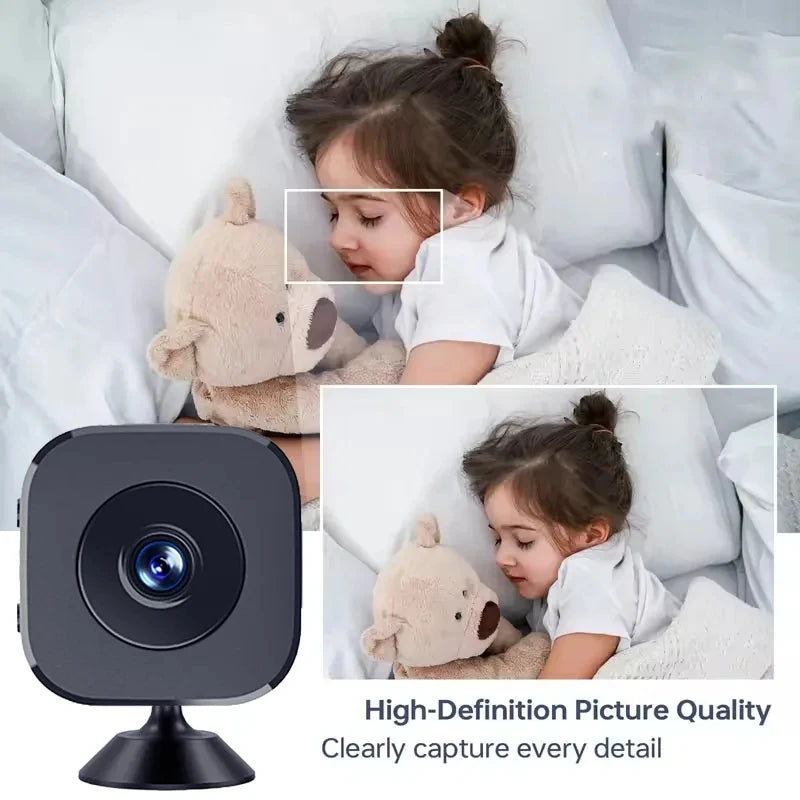 Mini WiFi Security Camera 4K Full HD with Two-Way Audio, Motion Detection, Color Night Vision, IP66 Waterproof Indoor/Outdoor Surveillance Camera for Home and Pet Monitoring