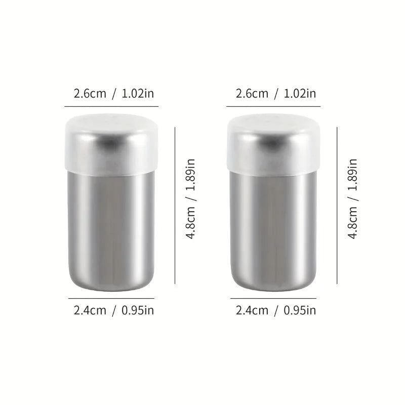 Food-Grade Stainless Steel Spice Jar – Mini Portable Salt and Pepper Shaker Leak-Proof for Camping and Picnic