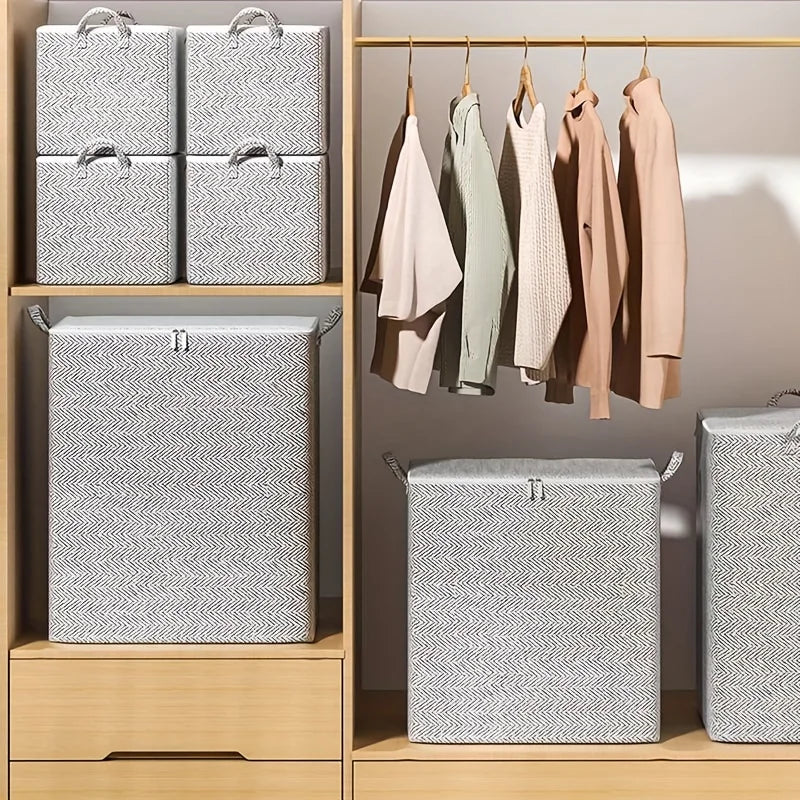 Extra Large Storage Chest with Lid – Heavy-Duty Non-Woven Fabric Organizer for Clothes & Bedding