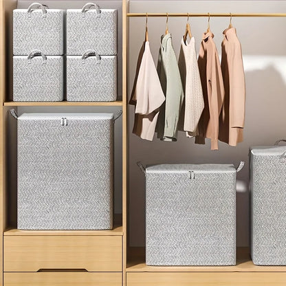 Extra Large Storage Chest with Lid – Heavy-Duty Non-Woven Fabric Organizer for Clothes & Bedding
