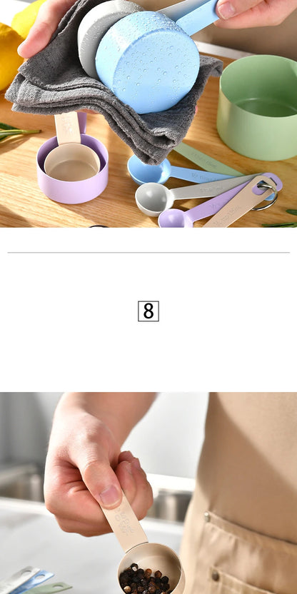 Stainless Steel Measuring Cup and Spoon Set with Handle – Accurate Scale Kitchen Tools for Baking and Cooking