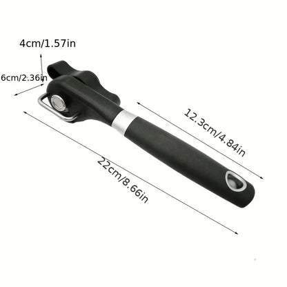 Plastic Hand-Actuated Can Opener – Safety Side-Cut Manual Can Opener with Easy Grip Handle