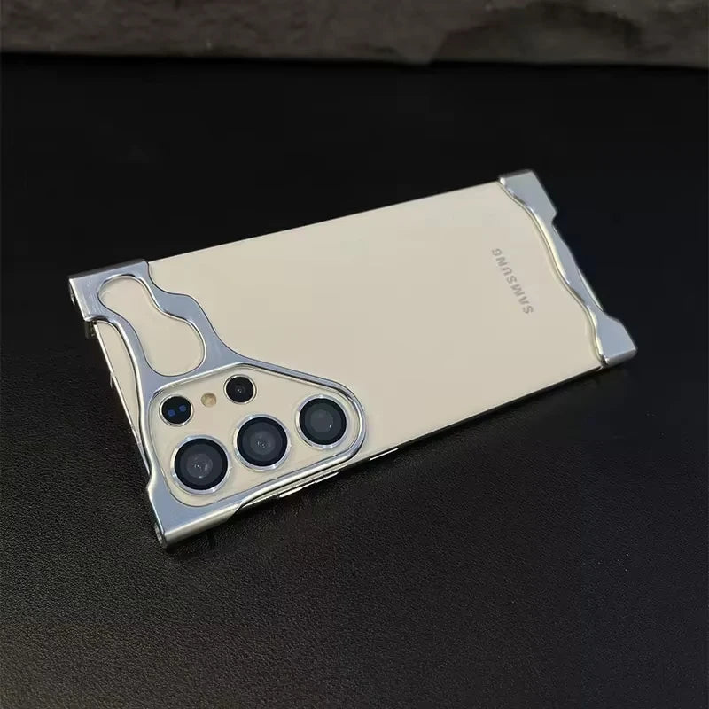 For Samsung Galaxy S25 Series Phone Case Aluminum Alloy Bumper with Lens Film and Corner Protection