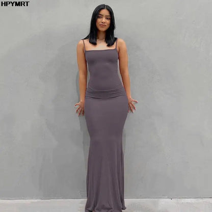 Women’s Satin Slip Maxi Dress Sleeveless Backless Bodycon Gown, Elegant Slim Fit Party Evening Dress for Spring and Special Occasions