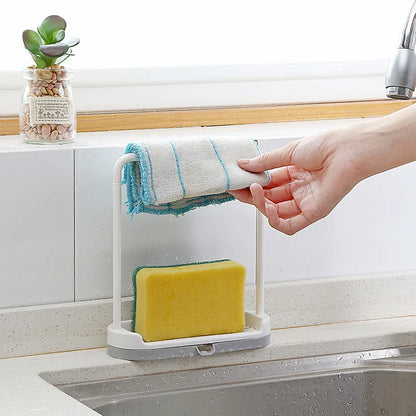 Detachable Kitchen Dishcloth Holder, Sink Sponge & Rag Hanger Storage Rack for Bathroom & Kitchen Organizer
