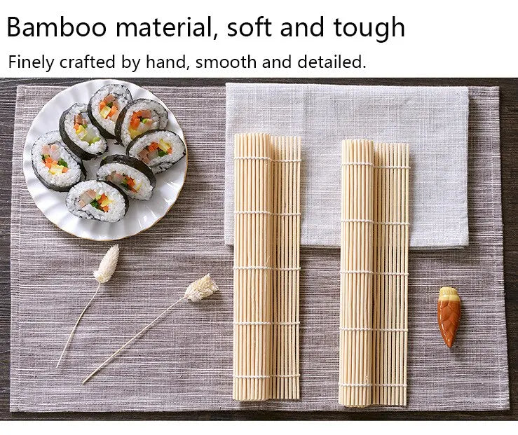 DIY Bamboo Sushi Maker Rolling Mat – Sushi Tools Rice Roller Hand Maker Kitchen Gadget