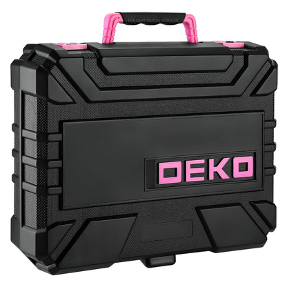 DEKO 126Pcs Power Tool Combo Kits with 8V Cordless Drill,10MM 3/8'' Keyless Chuck,Professional Home Household DIY Hand Tool Kits