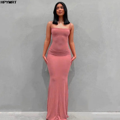 Women’s Satin Slip Maxi Dress Sleeveless Backless Bodycon Gown, Elegant Slim Fit Party Evening Dress for Spring and Special Occasions