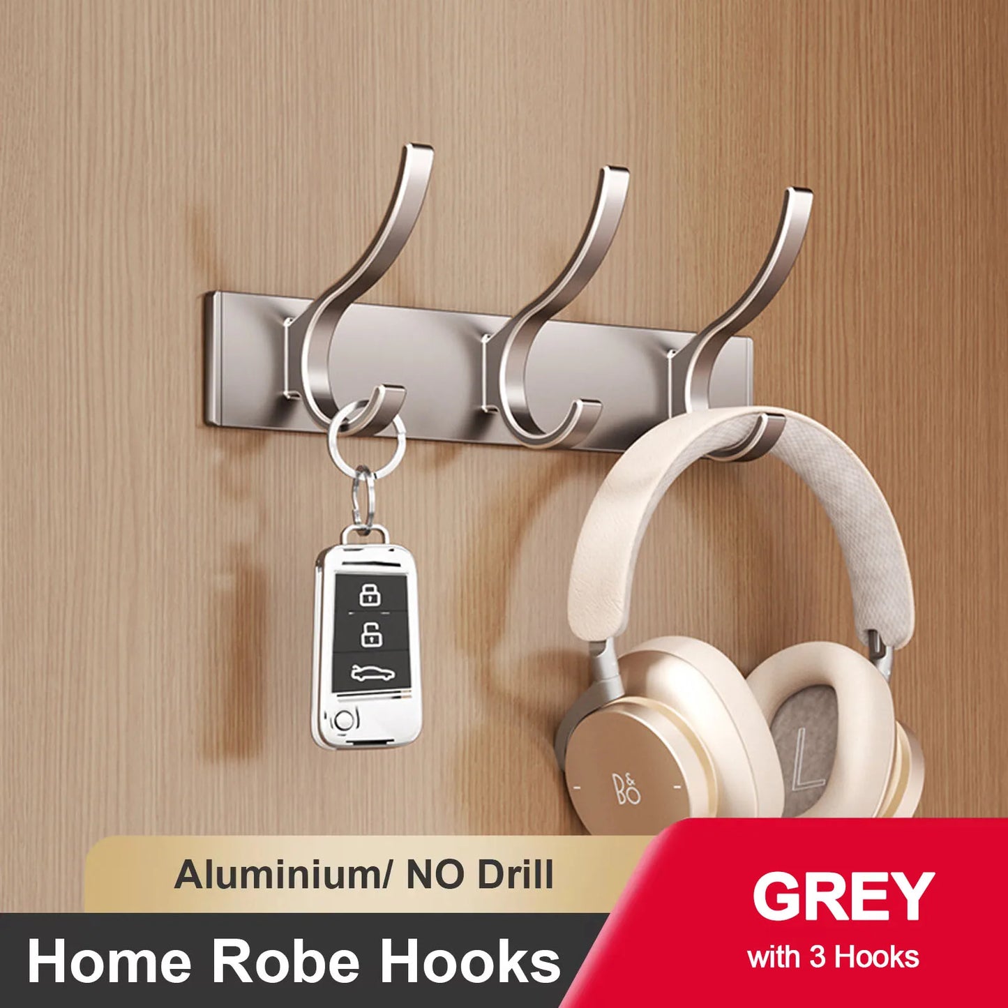 Adhesive Wall Clothes Hooks – No-Drill Bathroom Towel & Door Back Hanging Hooks