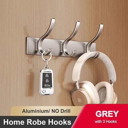 Adhesive Wall Clothes Hooks – No-Drill Bathroom Towel & Door Back Hanging Hooks