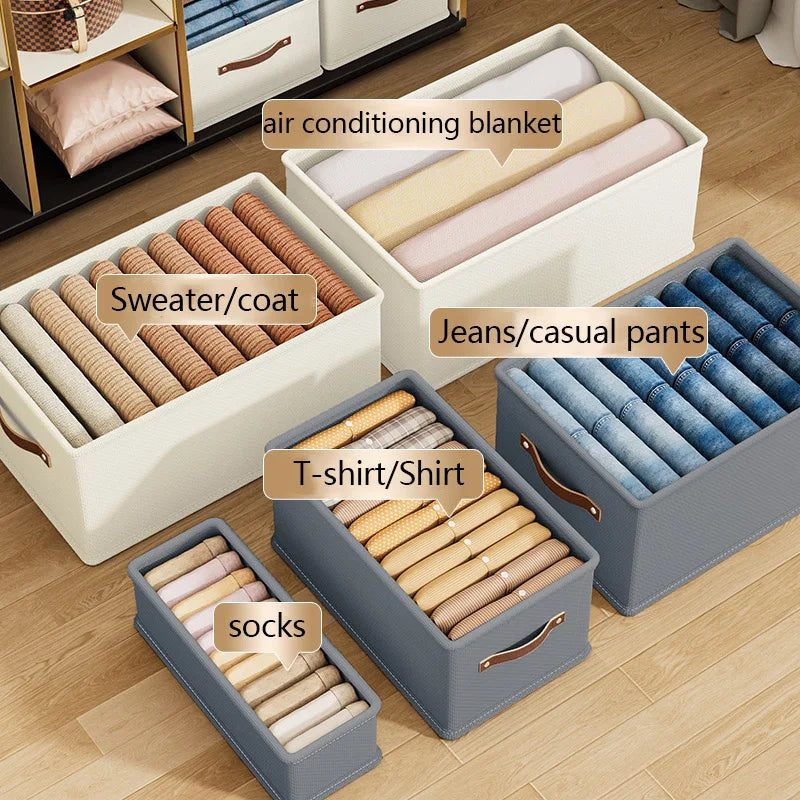 Oxford Fabric Storage Basket – Uncovered Clothing & Toy Organizer Box for Bedroom & Cabinet