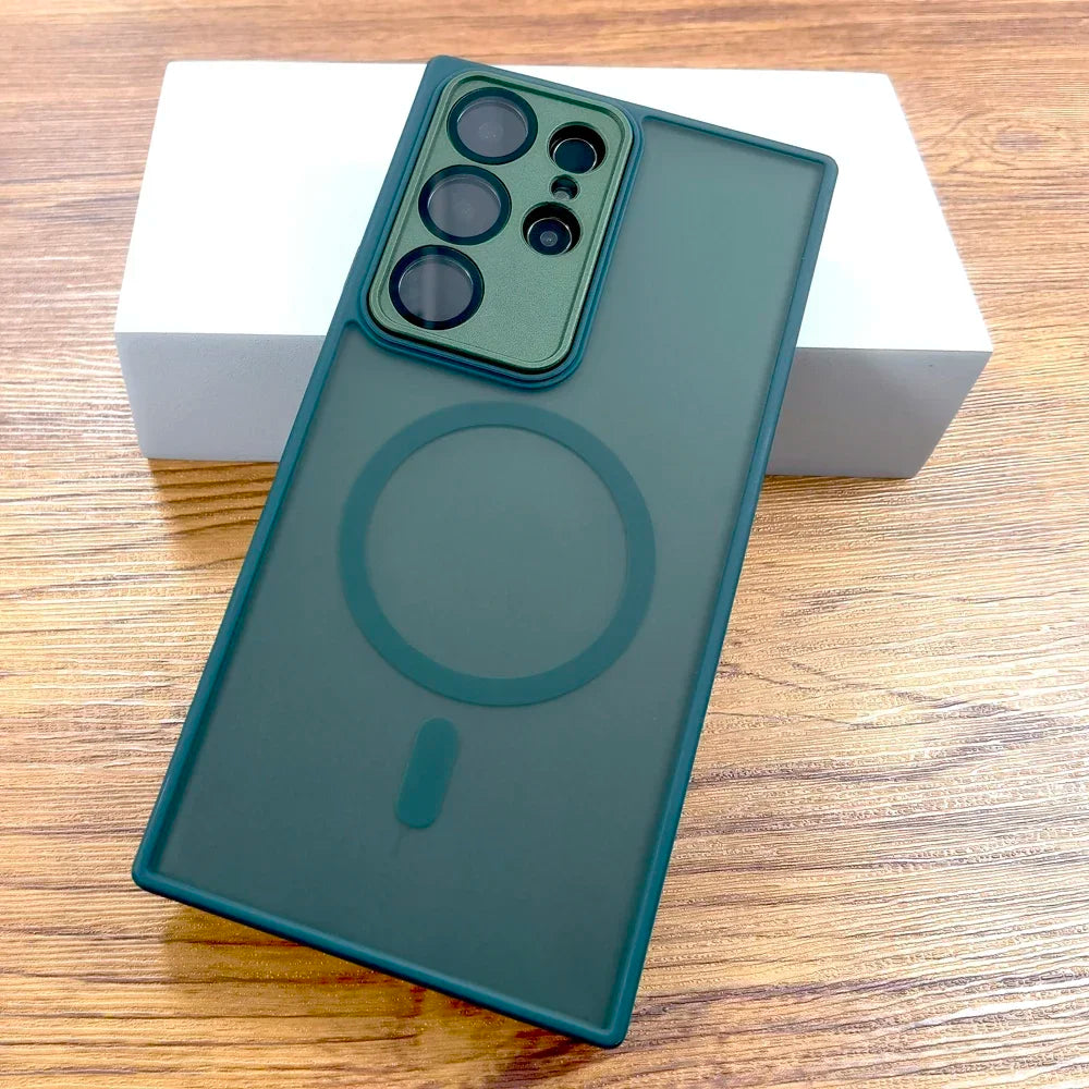 Luxury Matte Case For Samsung Galaxy S25 series Magsafe Charge Cover