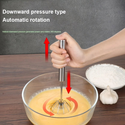 Stainless Steel Semi-Automatic Egg Beater, Hand Push Mixer for Egg, Cream and Baking Mixing