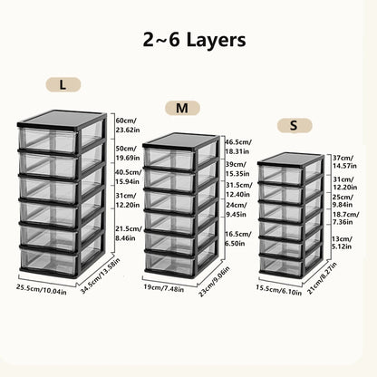 Clear Desktop Storage Box with Drawer – Heightened Plastic Table Organizer for Stationery & Cosmetics