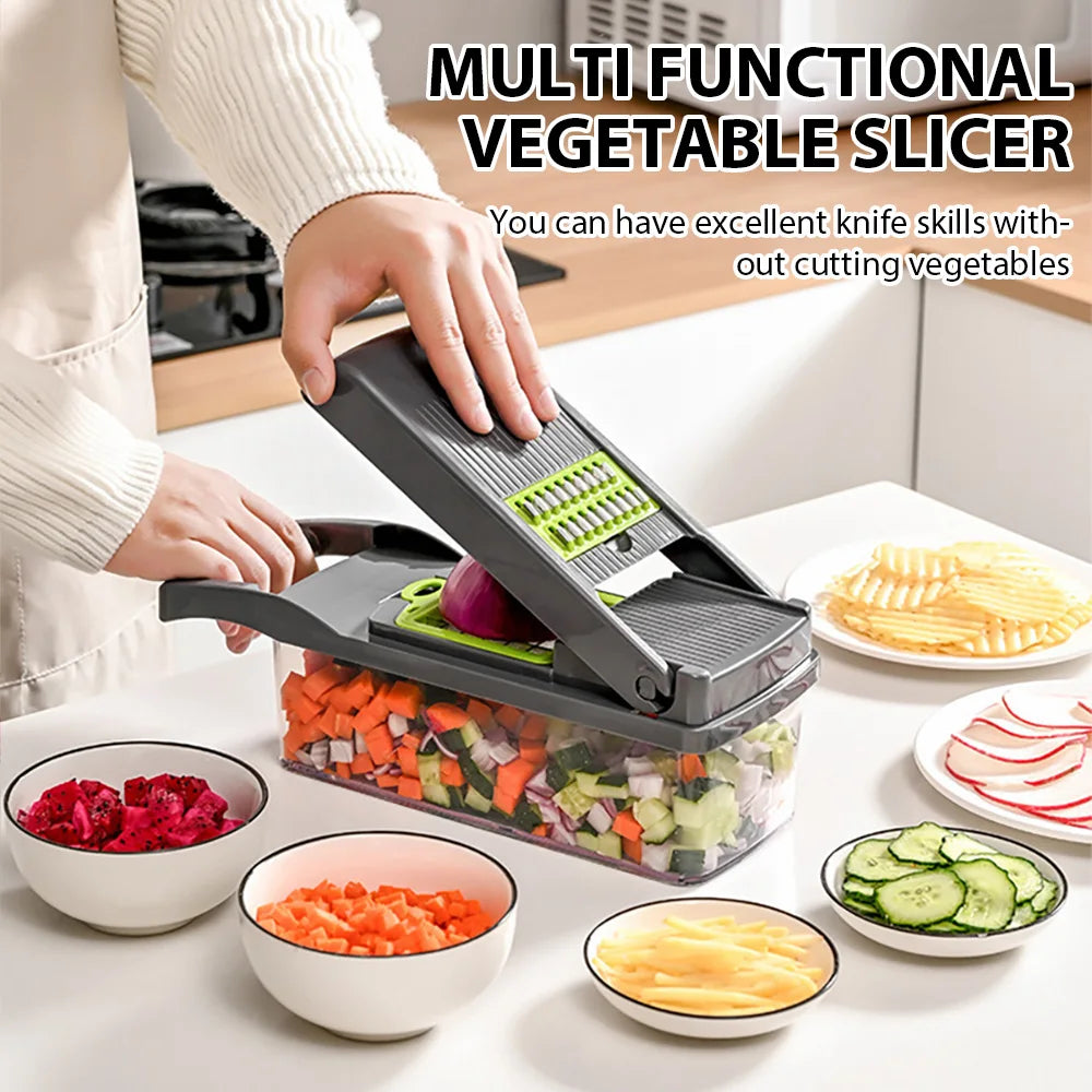 16-in-1 Multifunctional Vegetable Chopper, Food Grater, Egg Separator, Peeler & Slicer Dicer Kitchen Cutter