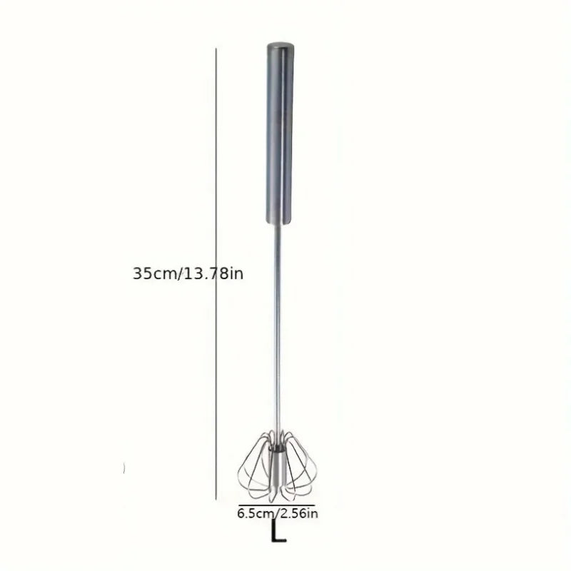 Stainless Steel Semi-Automatic Egg Beater, Hand Push Mixer for Egg, Cream and Baking Mixing