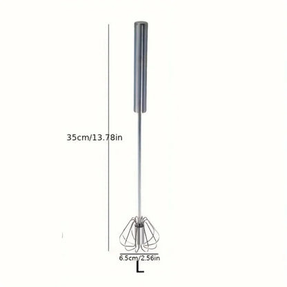 Stainless Steel Semi-Automatic Egg Beater, Hand Push Mixer for Egg, Cream and Baking Mixing