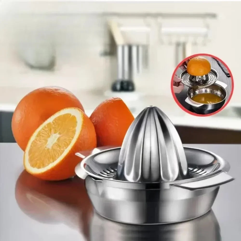 304 Stainless Steel Manual Fruit Juicer – Portable Lemon & Orange Hand Press Juicer for Kitchen