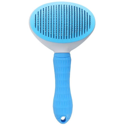 Self-Cleaning Pet Grooming Brush for Dogs and Cats, Professional Deshedding and Dematting Comb with One-Button Hair Release, Comfortable Handle Pet Care Tool