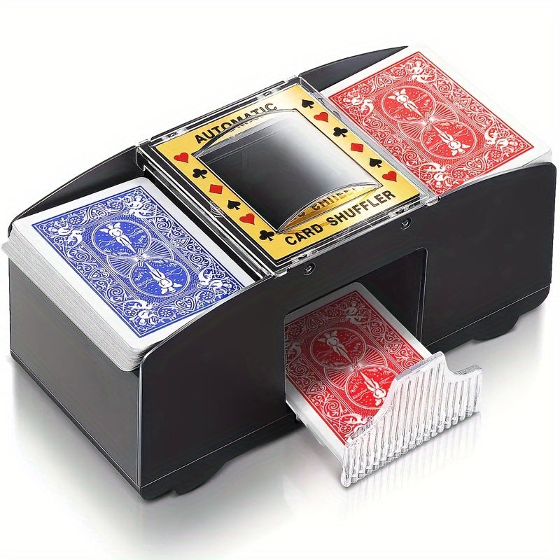 Durable Plastic Automatic Card Shuffler - Perfect for Family Game Nights And Poker Enthusiasts, This Easy-To-Use Transparent Shuffler Is Ideal for Those Aged 14 And Above, Without Battery