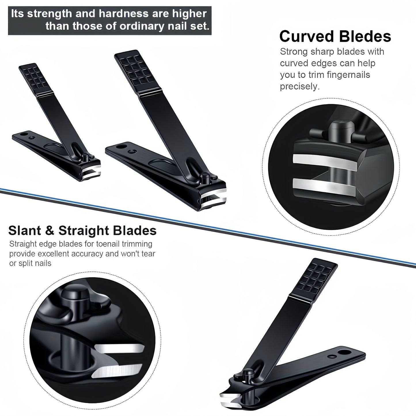 8/15/24 classic black series nail care sets, travel manicure pedicure sets, including nail clippers, cuticle trimmers, tweezers-sharp blades, precise trimming, and essential beauty tools for finger and toenail care-family hyd