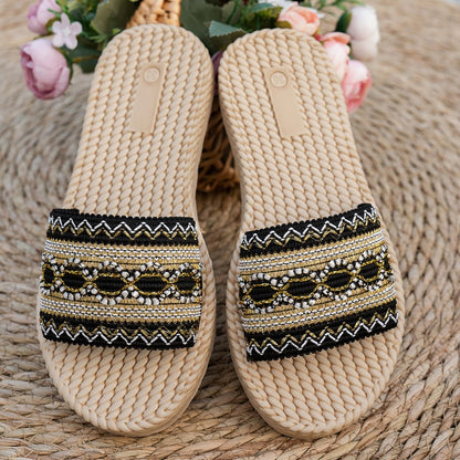 Women's Slip-on Fashion Flat Sandals with Thick Soles and Slippers, Women Shoes