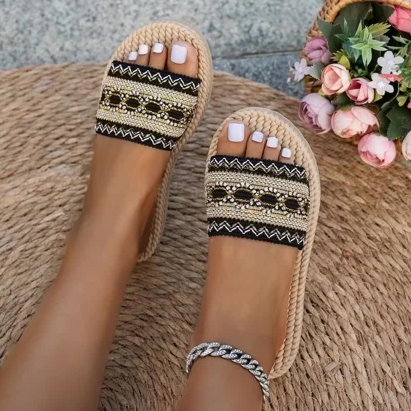 Women's Slip-on Fashion Flat Sandals with Thick Soles and Slippers, Women Shoes