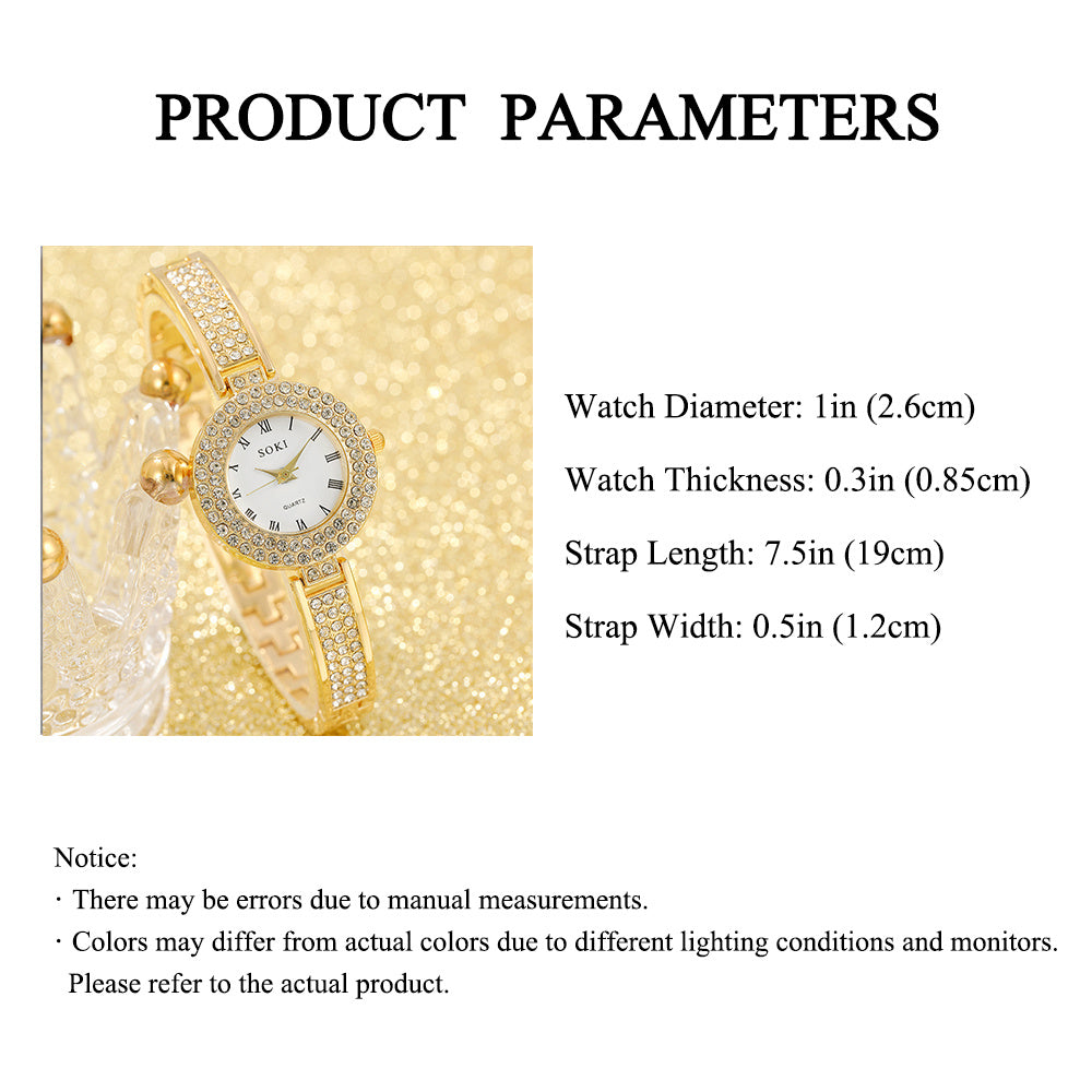 Ultra Thin Bracelet Watches For Women Sparkle Rhinestone Ladies Dress Analog Quartz Watch Small Dial Wrist Watches
