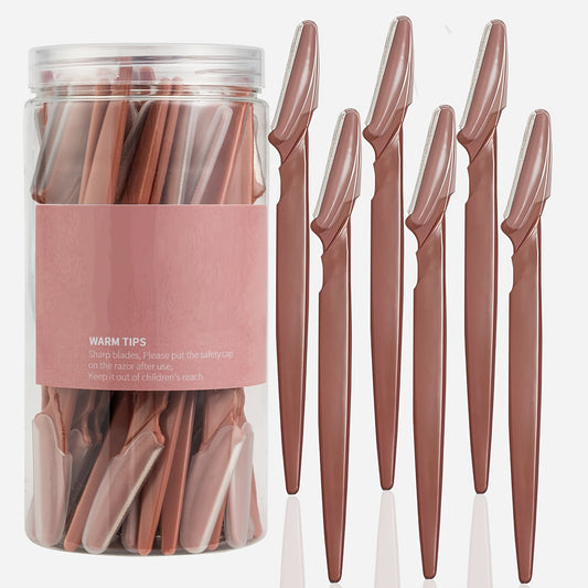 12-Piece Stainless Steel Trimmer Razor with Protective Cover, Suitable for Men and Women - Precision Eyebrow Shaver