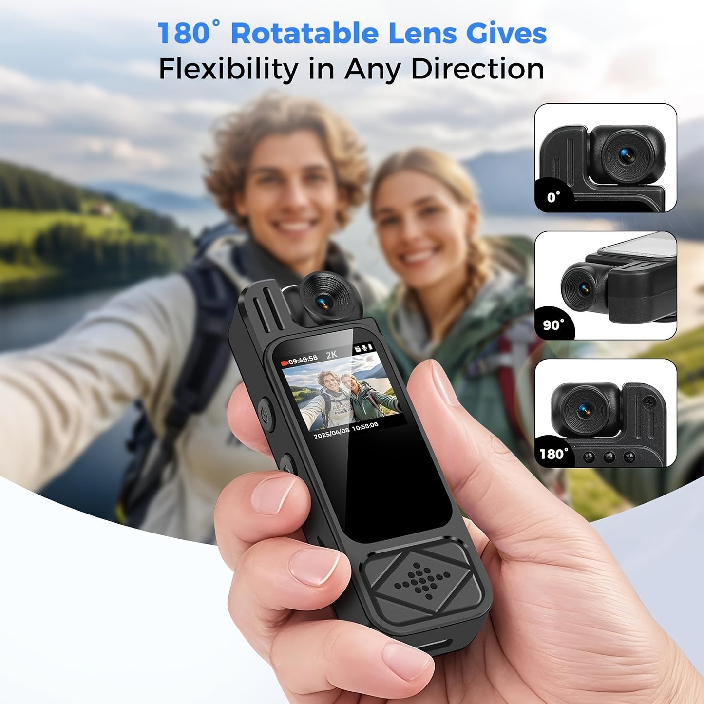Portable Body Camera Equipped with Infrared Night Vision, Motion Detection, And a 180° Adjustable Lens, Ideal for Sports, Cycling, Fishing, And Various Events - Perfect for Halloween, Christmas, Mother'S Day, Or Birthdays