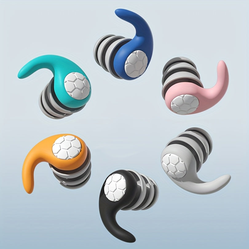 1 Pair of Silicone Swimming Earplugs for Pool Use, Waterproof Earplugs for Surfing and Water Sports, Available in Black, Pink, Blue, Yellow, Green, and Gray, Includes a Reusable Storage Case for Swimming Accessories