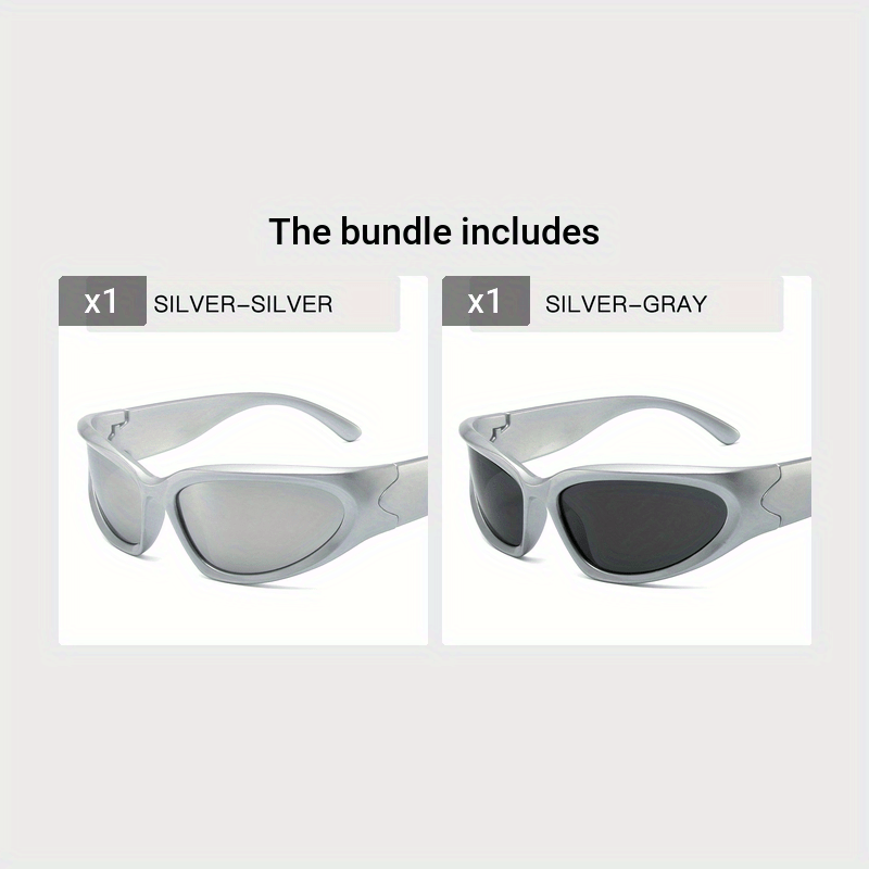 Classic Punk Women Steampunk Oval Wrap Around Mirrored Cycling Eyewear fashion glasses