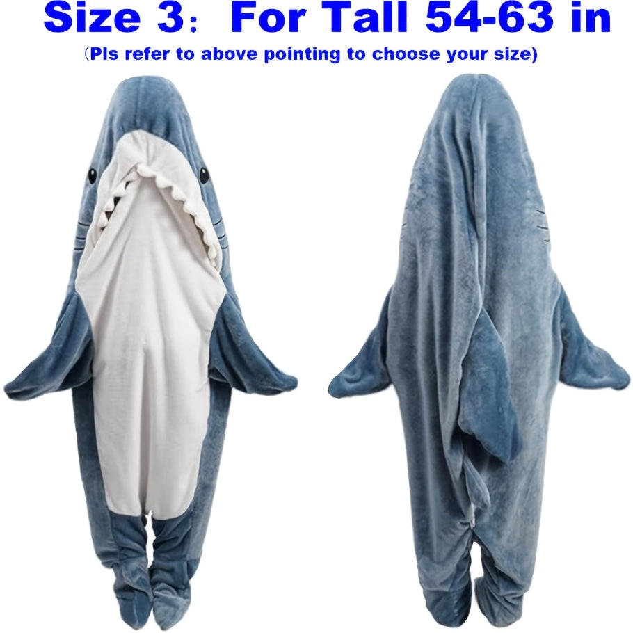 Wearable Shark Blanket Hoodie & Shark Sleeping Bag - Soft Cozy Shark Costume for &, Bedspread with Shark Bedcover, Machine Washable Shark Themed Sleepwear for Themed Parties & Bedtime ()