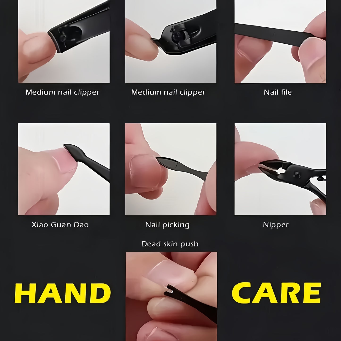 8/15/24 classic black series nail care sets, travel manicure pedicure sets, including nail clippers, cuticle trimmers, tweezers-sharp blades, precise trimming, and essential beauty tools for finger and toenail care-family hyd