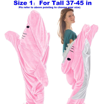 Wearable Shark Blanket Hoodie & Shark Sleeping Bag - Soft Cozy Shark Costume for &, Bedspread with Shark Bedcover, Machine Washable Shark Themed Sleepwear for Themed Parties & Bedtime ()