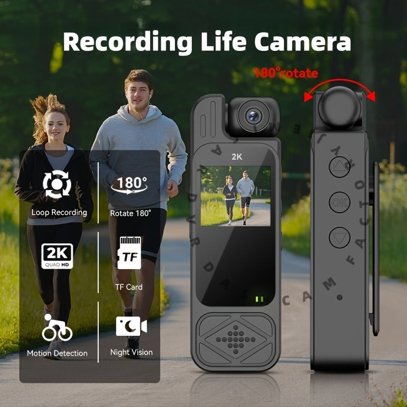 Portable Body Camera Equipped with Infrared Night Vision, Motion Detection, And a 180° Adjustable Lens, Ideal for Sports, Cycling, Fishing, And Various Events - Perfect for Halloween, Christmas, Mother'S Day, Or Birthdays