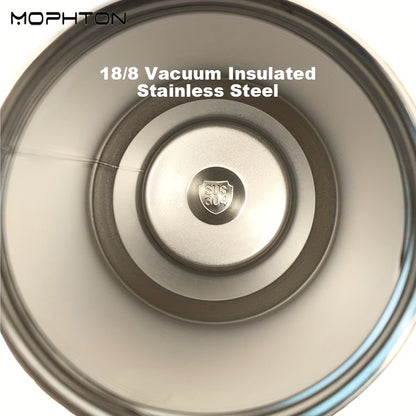 MOPHTON Insulated Stainless Steel Tumbler - Dual Drinking, 24-Hour Cold Retention, Portable for Office, Gym, Yoga & Travel