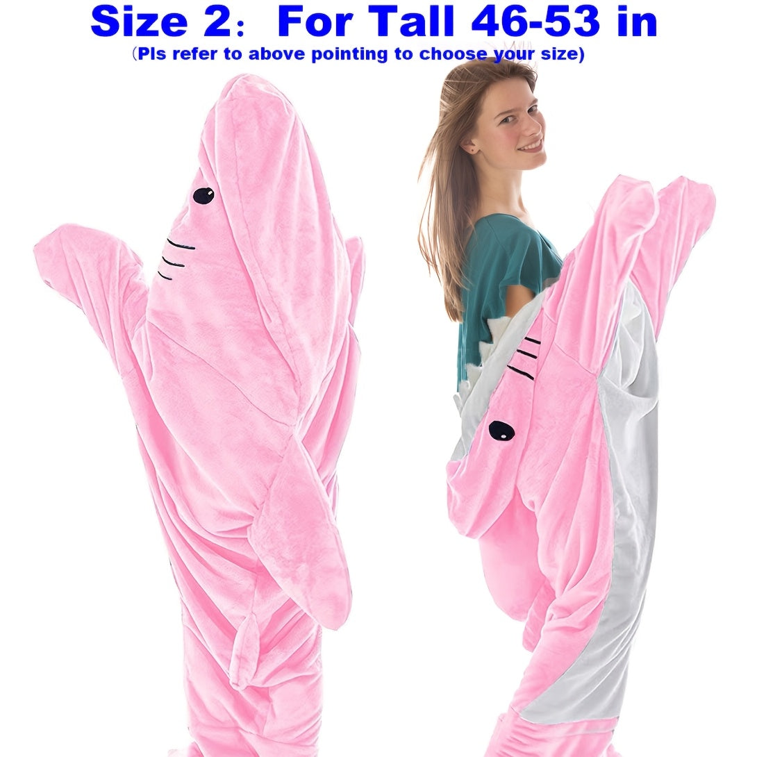 Wearable Shark Blanket Hoodie & Shark Sleeping Bag - Soft Cozy Shark Costume for &, Bedspread with Shark Bedcover, Machine Washable Shark Themed Sleepwear for Themed Parties & Bedtime ()
