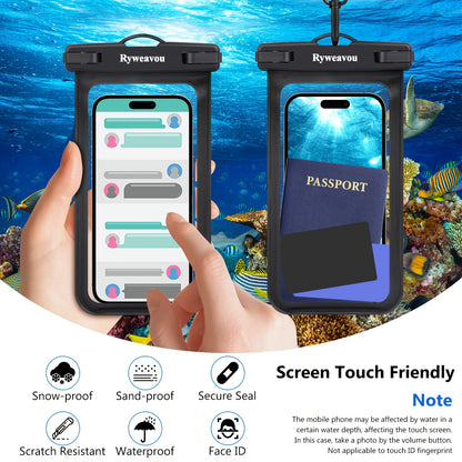 2 Pack 17.78 cm Phone | For iPhone16Pro 15 14 13 12 11 Pro Max XS Plus for galaxy Phone, PVC Dry Bags for Diving, Swimming, Snorkeling and Beach Adventures
