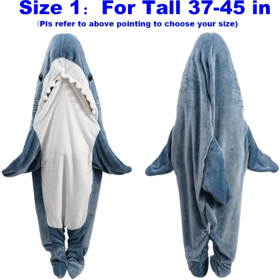 Wearable Shark Blanket Hoodie & Shark Sleeping Bag - Soft Cozy Shark Costume for &, Bedspread with Shark Bedcover, Machine Washable Shark Themed Sleepwear for Themed Parties & Bedtime ()