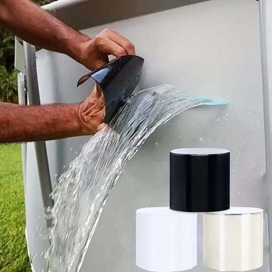 400% More Leak-Proof Tape - Maximum Waterproof, Super Rubber, Suitable for Indoor and Outdoor Use, Perfect for Homes, RVs, Roofs, Pipes, Pools - Black/White Options, Waterproof Tape for Sealing and Leak Repair - Self-Adhesive