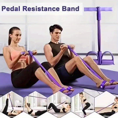 1pc Yoga Fitness Pedal Puller, Resistance Band, Suitable For Body Slimming Shaping, Waist Arms & Legs Stretching