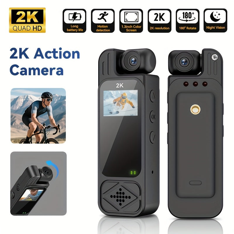 Portable Body Camera Equipped with Infrared Night Vision, Motion Detection, And a 180° Adjustable Lens, Ideal for Sports, Cycling, Fishing, And Various Events - Perfect for Halloween, Christmas, Mother'S Day, Or Birthdays