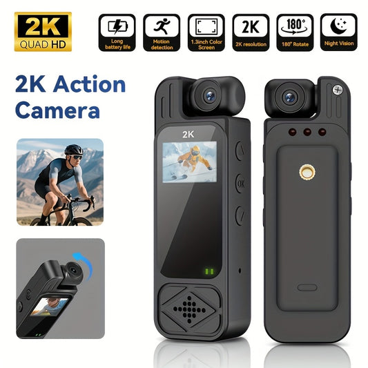 Portable Body Camera Equipped with Infrared Night Vision, Motion Detection, And a 180° Adjustable Lens, Ideal for Sports, Cycling, Fishing, And Various Events - Perfect for Halloween, Christmas, Mother'S Day, Or Birthdays