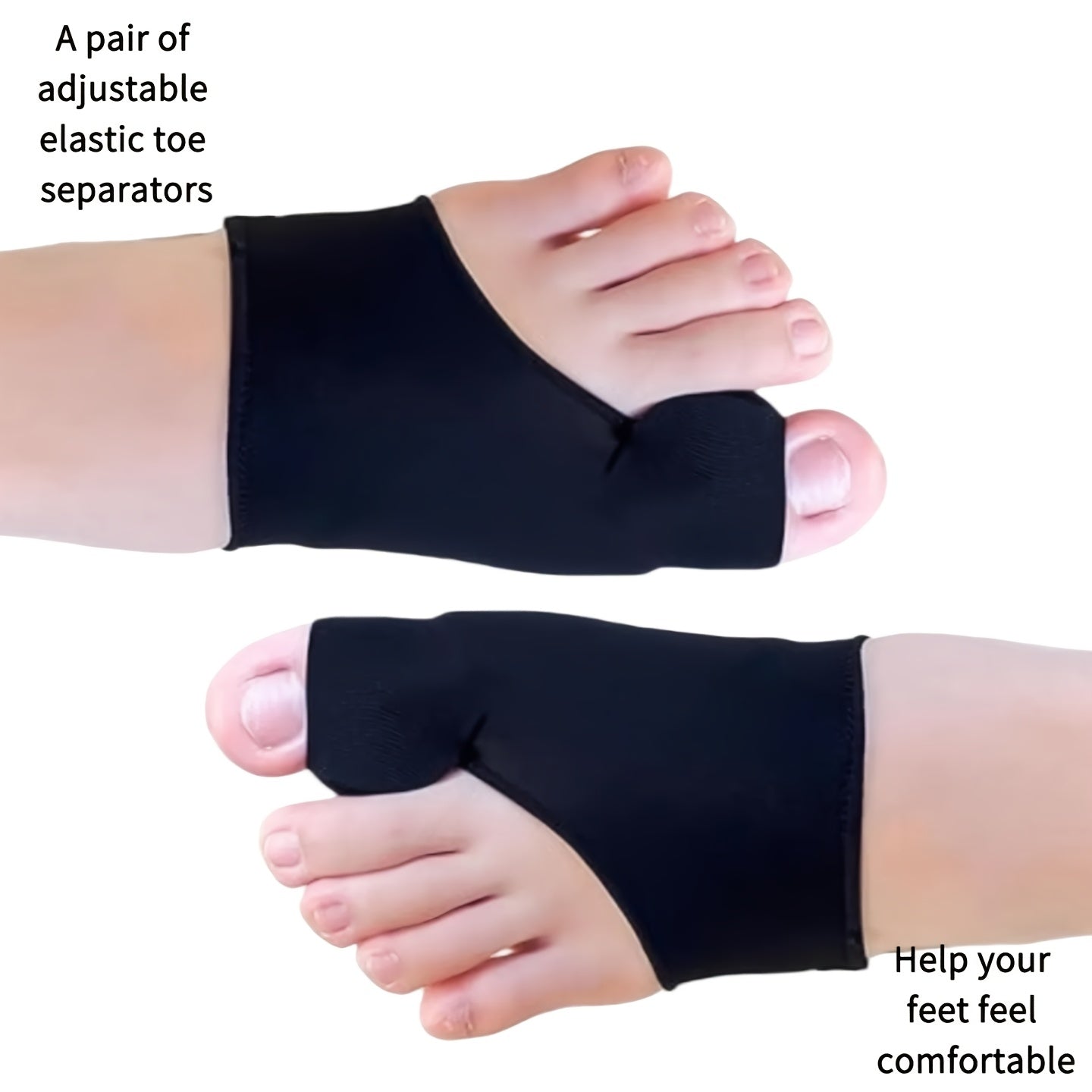 A Pair of Adjustable Elastic Toe Separators, Unisex Gel Toe And Thumb Separators with Gel Pads - Designed for Foot Comfort - Suitable for Nighttime Use, Hiking, Camping - a Perfect Gift for Both Men And Women for Christmas An