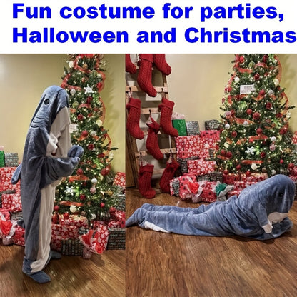 Wearable Shark Blanket Hoodie & Shark Sleeping Bag - Soft Cozy Shark Costume for &, Bedspread with Shark Bedcover, Machine Washable Shark Themed Sleepwear for Themed Parties & Bedtime ()